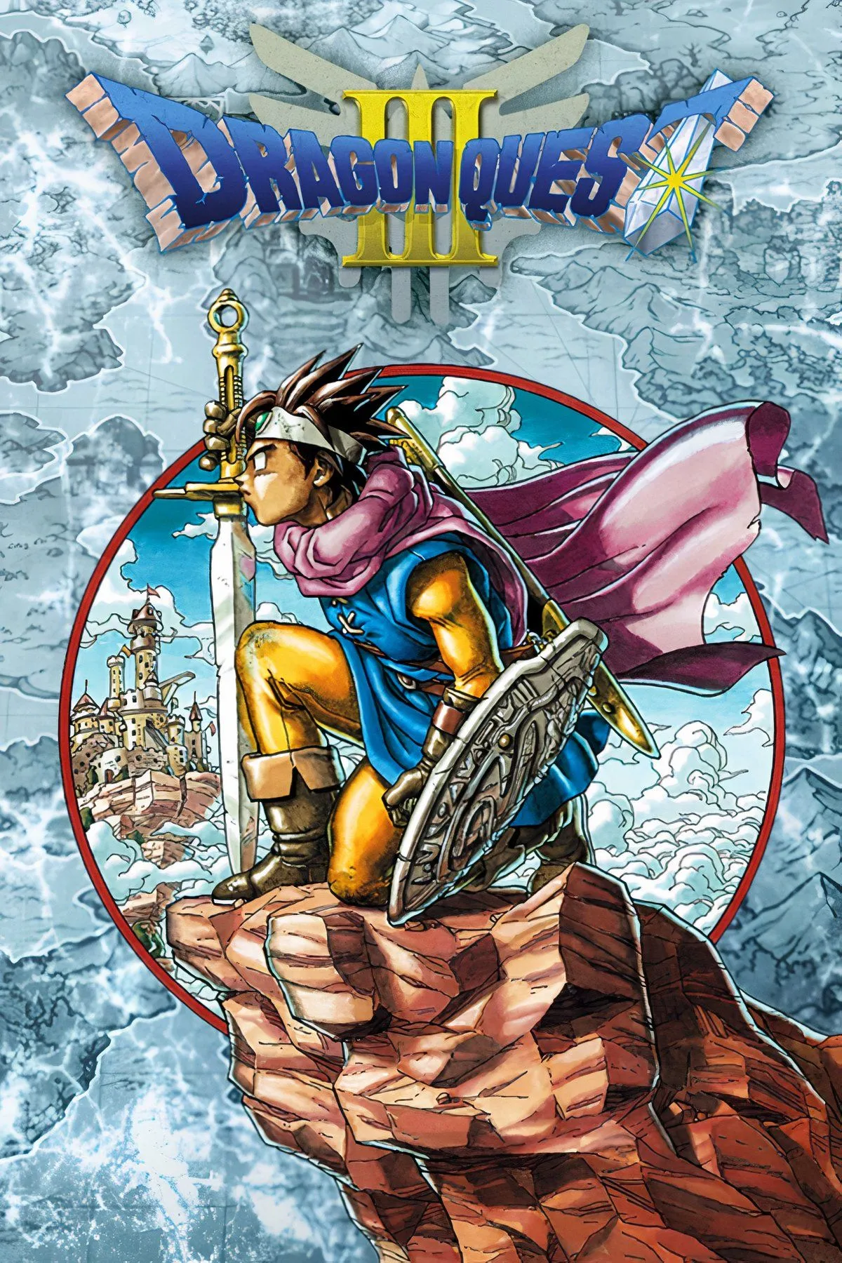 Tổng hợp các cảnh gameplay từ Dragon Quest III, bao gồm chiến đấu theo lượt và khám phá bản đồ thế giới, thể hiện đỉnh cao của RPG trên NES.