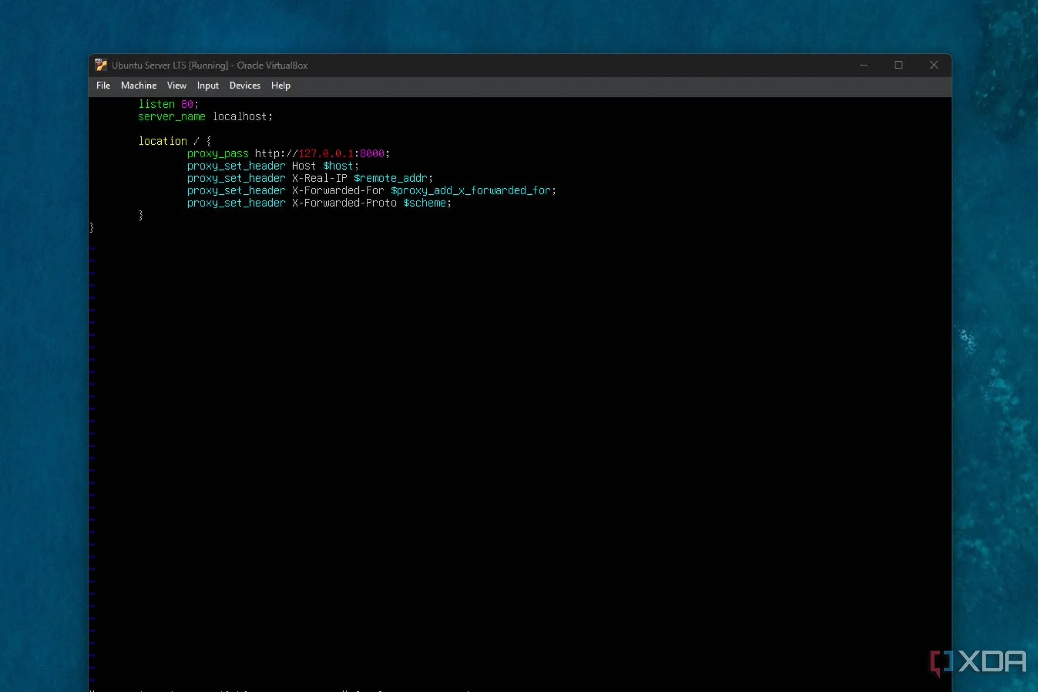 Ví dụ cấu hình Nginx reverse proxy cơ bản trong file /etc/nginx/sites-available/reverse-proxy