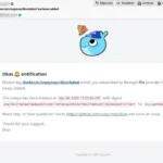 Ví dụ thông báo cập nhật Docker từ Diun qua email, giúp kiểm soát phiên bản container