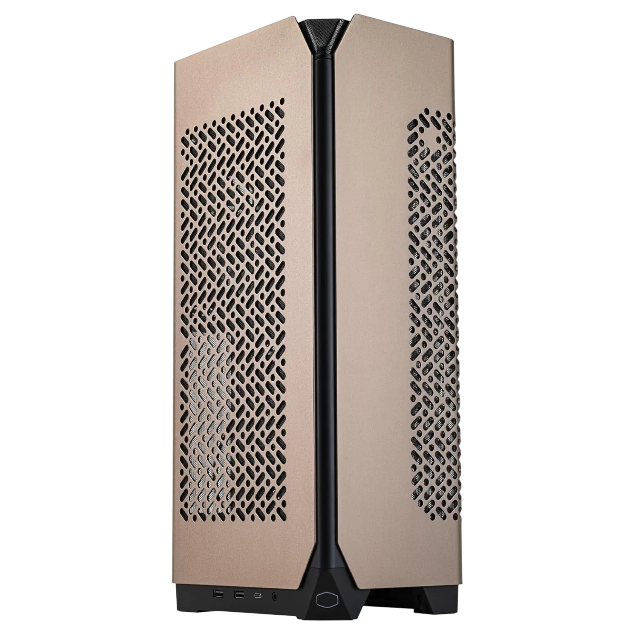 Vỏ case máy tính Cooler Master NCORE 100 MAX nhỏ gọn màu đen, hiển thị thiết kế tối ưu cho PC mini ITX.