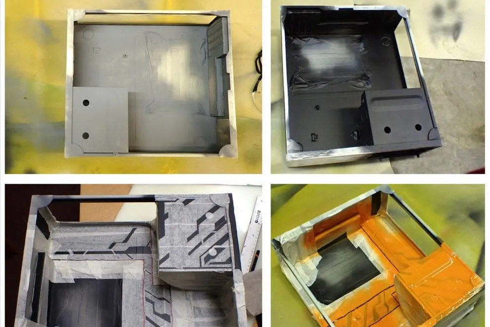Vỏ case PC cũ được sơn lại màu trắng ngà để biến thành hộp lưu trữ hoặc một phần của PC sleeper.