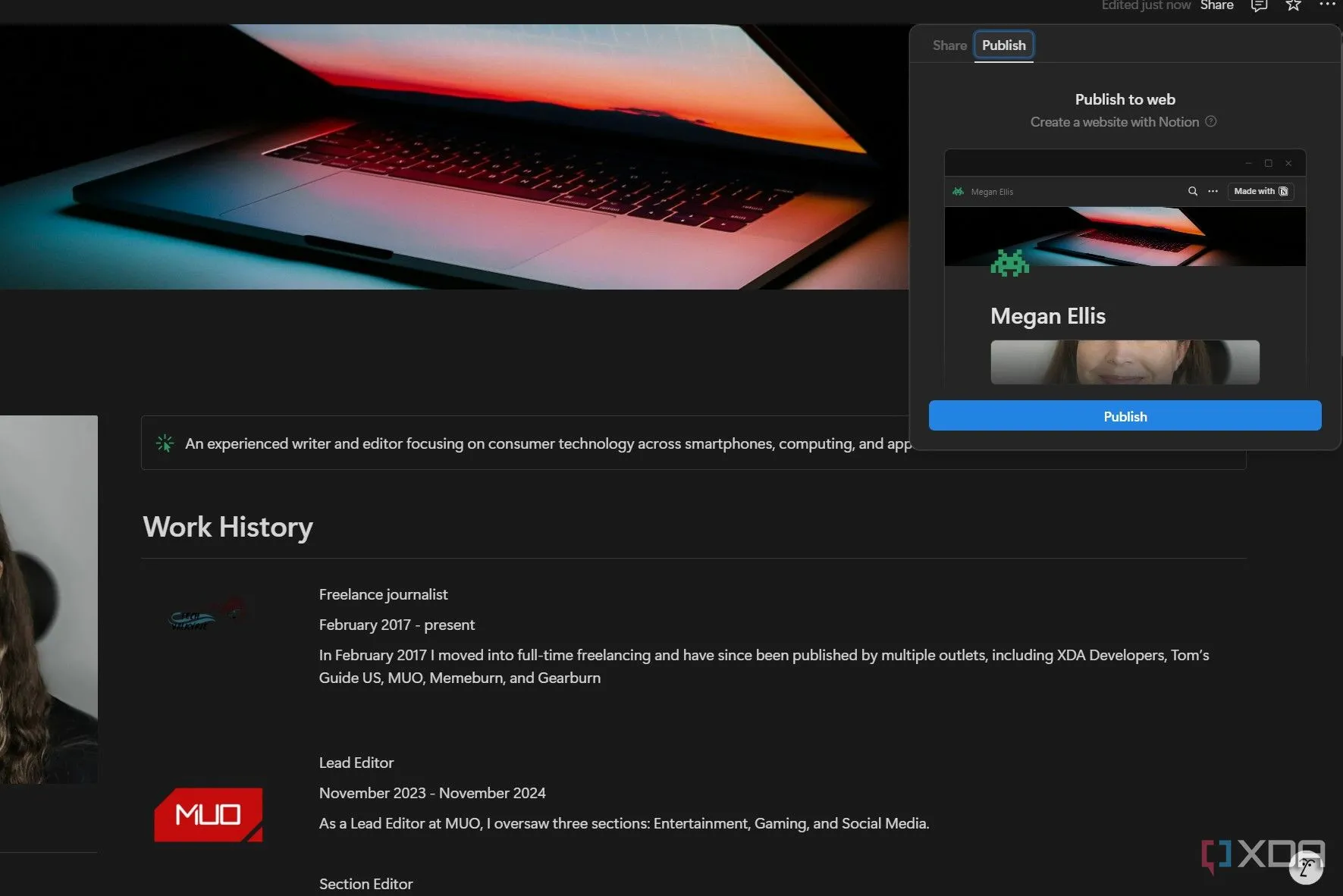 Xuất bản website với Notion