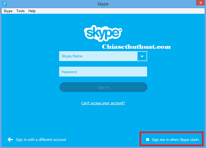 Hướng dẫn cách bỏ chế độ tự động đăng nhập của Skype