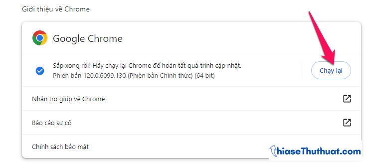 Cách cập nhật phiên bản mới nhất cho trình duyệt Google Chrome